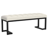 Best Furniture Outlet - Coaster - Mesa Boucle Upholstered Tufted Accent Bench Vanilla - 907514