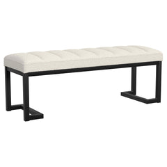 Best Furniture Outlet - Coaster - Mesa Boucle Upholstered Tufted Accent Bench Vanilla - 907514