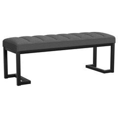 Best Furniture Outlet - Coaster - Mesa Boucle Upholstered Tufted Accent Bench Charcoal - 907516