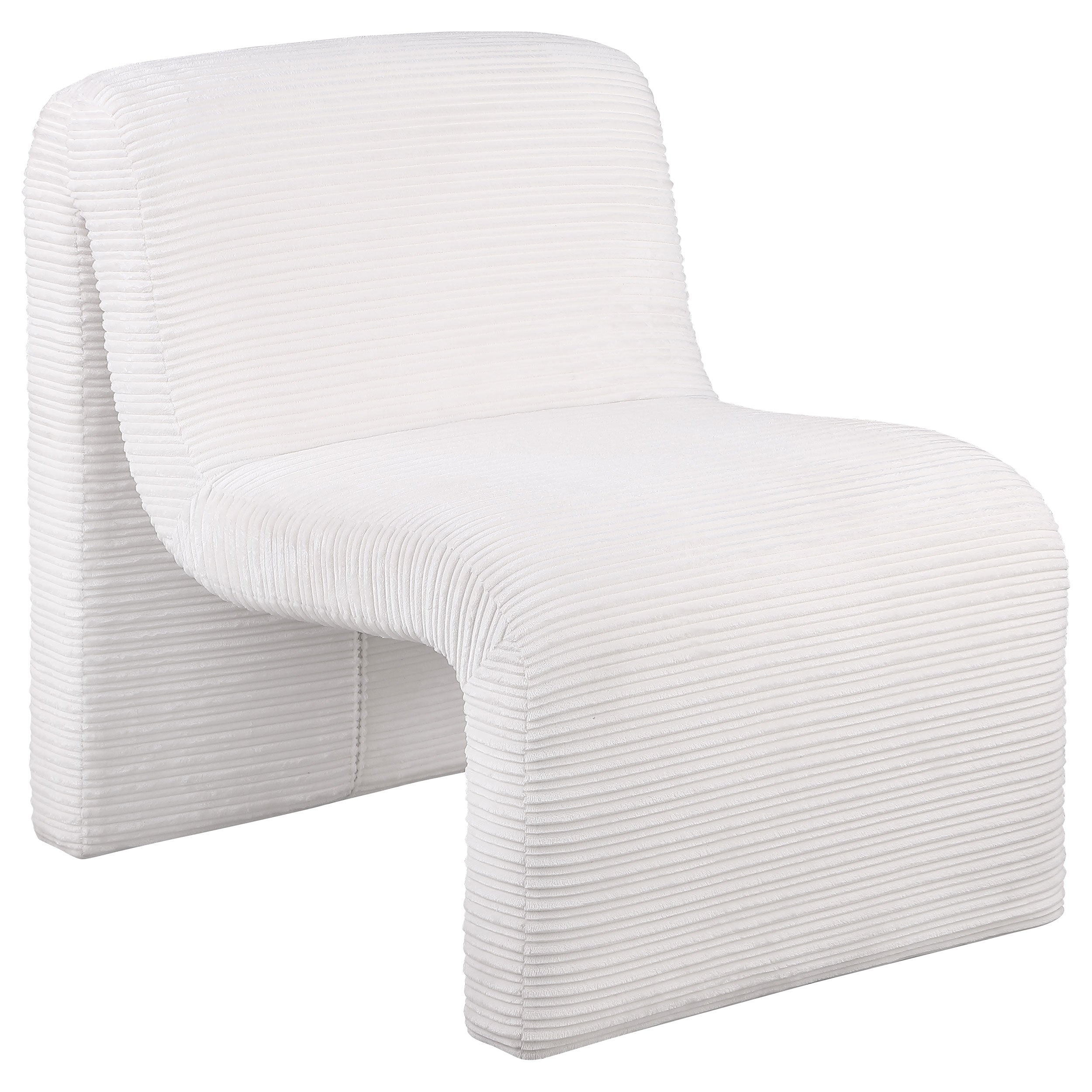 Best Furniture Outlet - Coaster - Drayton Upholstered Curved Armless Accent Chair Ivory - 907525