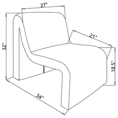 Drayton Upholstered Curved Armless Accent Chair Black