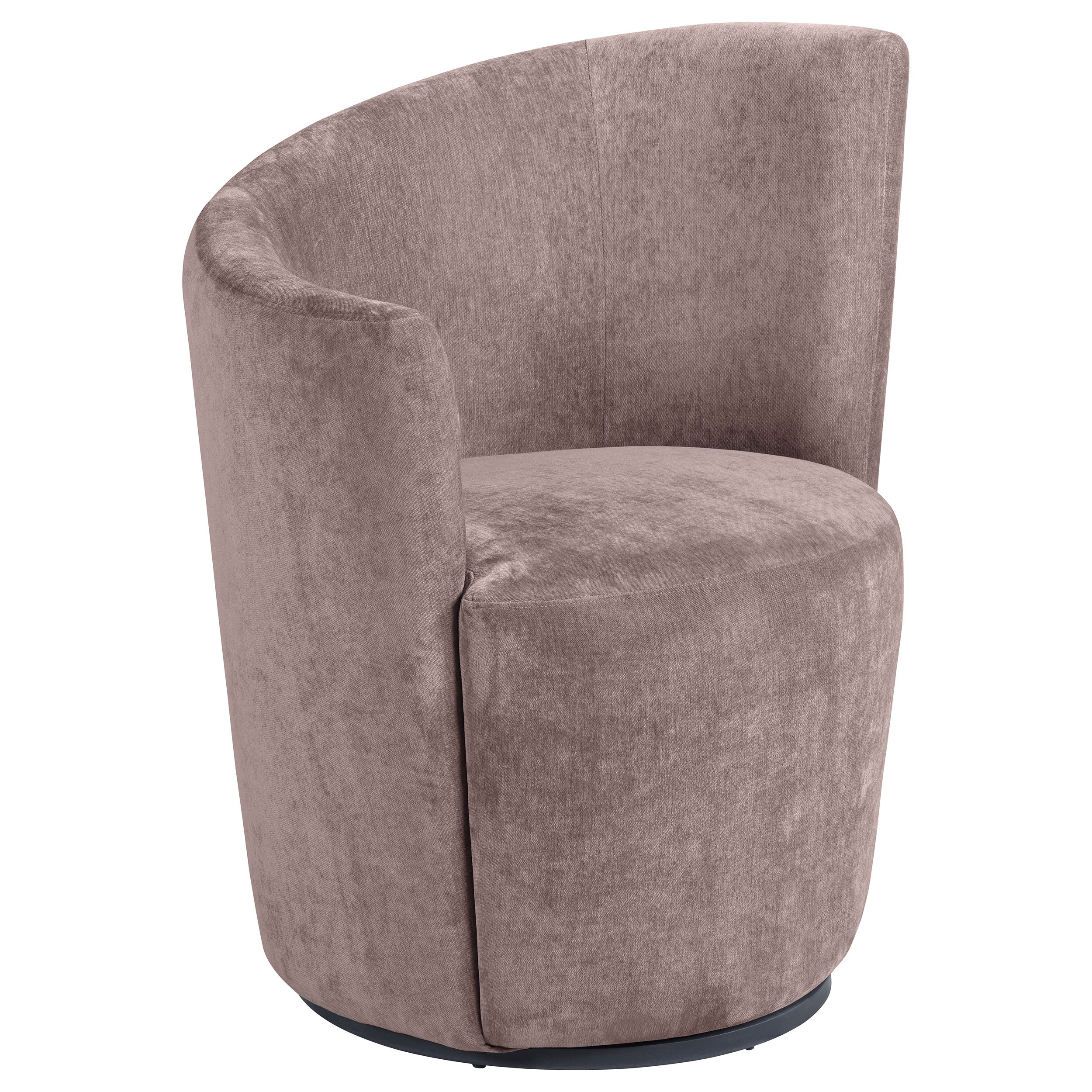 Best Furniture Outlet - Coaster - Nueva Upholstered Swivel Chair Curved Backrest Blush - 907528