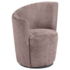Best Furniture Outlet - Coaster - Nueva Upholstered Swivel Chair Curved Backrest Blush - 907528