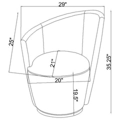 Nueva Upholstered Swivel Chair Curved Backrest Blush