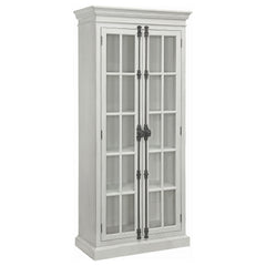 Best Furniture Outlet - Coaster - Toni 2-door Wood Tall Storage Cabinet Distressed White - 910187