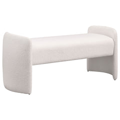 Best Furniture Outlet - Coaster - Peoria Velvet Upholstered Accent Bench Ivory - 910199