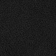 Valia Faux Sheepskin Upholstered Round Storage Ottoman Black