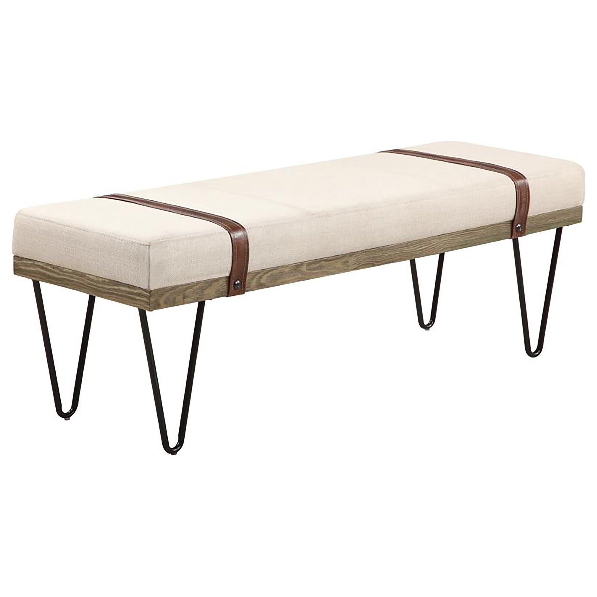 Best Furniture Outlet - Coaster - Austin Fabric Upholstered Accent Bench Beige - 910258
