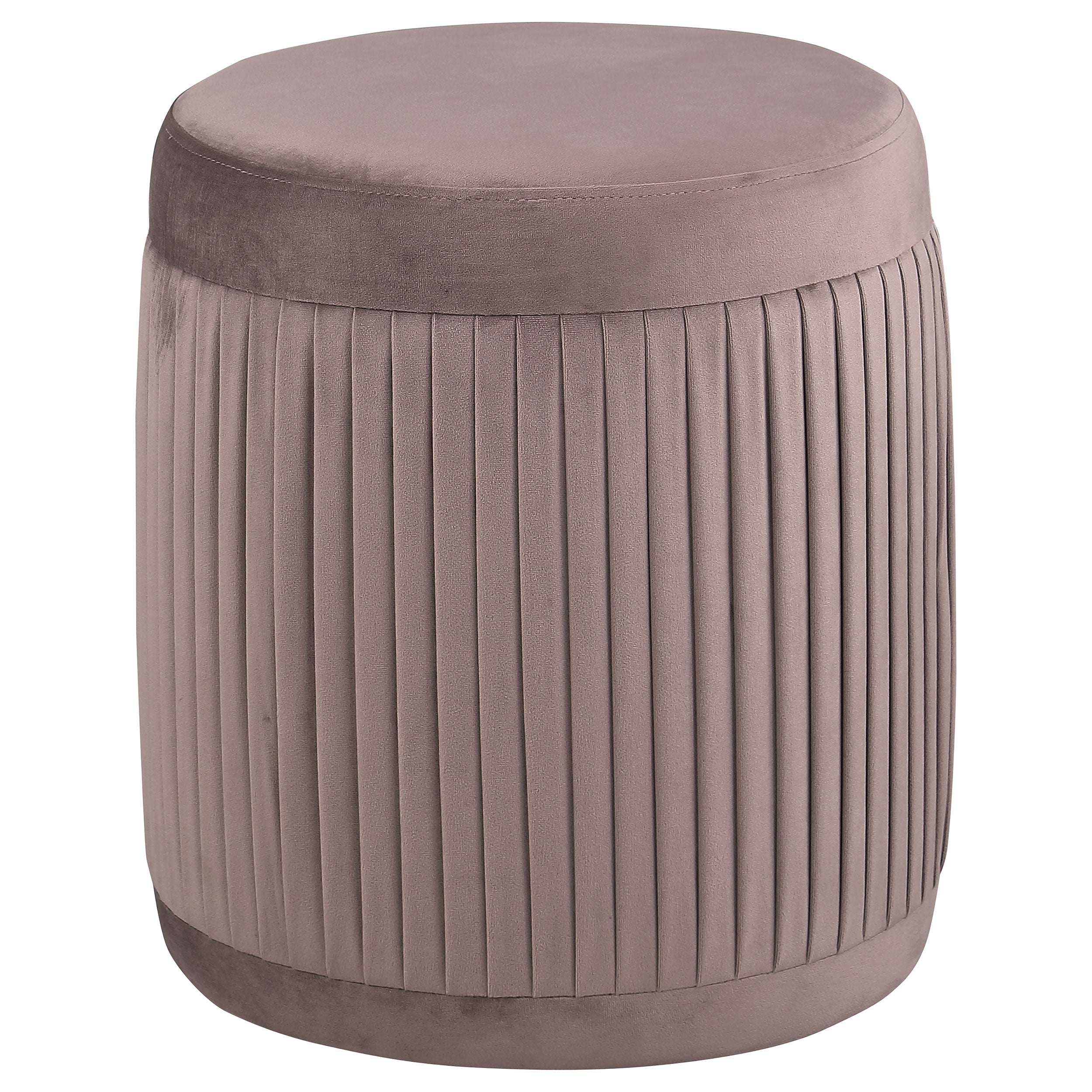 Best Furniture Outlet - Coaster - Tovar Round Upholstered Ottoman Mauve - 910273