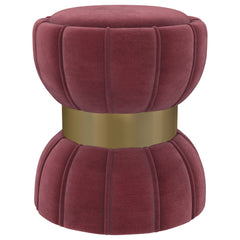 Best Furniture Outlet - Coaster - Sora Round Upholstered Ottoman Berry - 910290