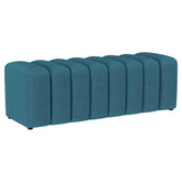Best Furniture Outlet - Coaster - Summer Fabric Upholstered Tufted Accent Bench Peacock Blue - 910293