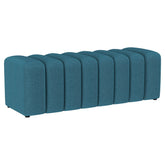 Best Furniture Outlet - Coaster - Summer Fabric Upholstered Tufted Accent Bench Peacock Blue - 910293