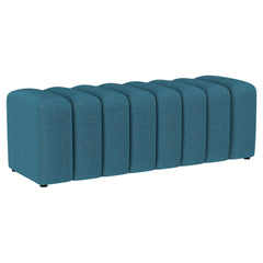 Best Furniture Outlet - Coaster - Summer Fabric Upholstered Tufted Accent Bench Peacock Blue - 910293