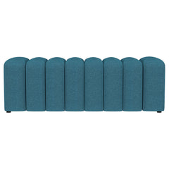 Summer Fabric Upholstered Tufted Accent Bench Peacock Blue
