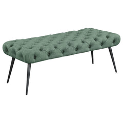 Best Furniture Outlet - Coaster - Ella Upholstered Tufted Bench Metal Legs Teal - 910336