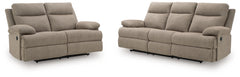 Best Furniture Outlet - Ashley Furniture - Side-Swipe Reclining Sofa and Loveseat - Reclining Sofa and Loveseat / Mocha - PC91405U1