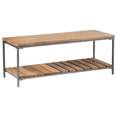 Best Furniture Outlet - Coaster - Gerbera Wood Accent Bench with Shelf Natural and Gunmetal - 914127