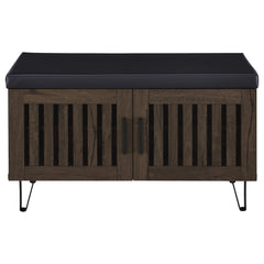Brixton 2-door Padded Entryway Shoe Storage Bench Smoked Oak