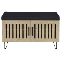 Brixton 2-door Padded Entryway Shoe Storage Bench White Oak