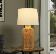 Nairobi Empire Shade Handwoven Rattan Table Lamp Natural