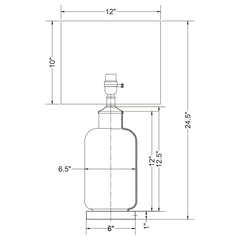 Aisha 25-inch Drum Shade Glass Table Lamp Antique Brass