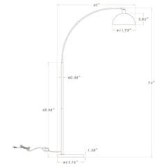 Gloria 74-inch Arched Dome Shade Metal Floor Lamp Black