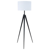 Best Furniture Outlet - Coaster - Harrington 60-inch Drum Shade Metal Tripod Floor Lamp Black - 920074