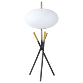 Best Furniture Outlet - Coaster - Layton White Orb Shade Tripod Table Lamp Black - 920090
