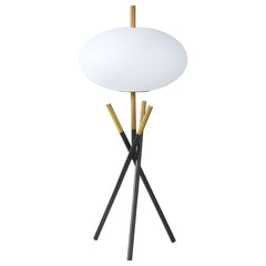 Best Furniture Outlet - Coaster - Layton White Orb Shade Tripod Table Lamp Black - 920090