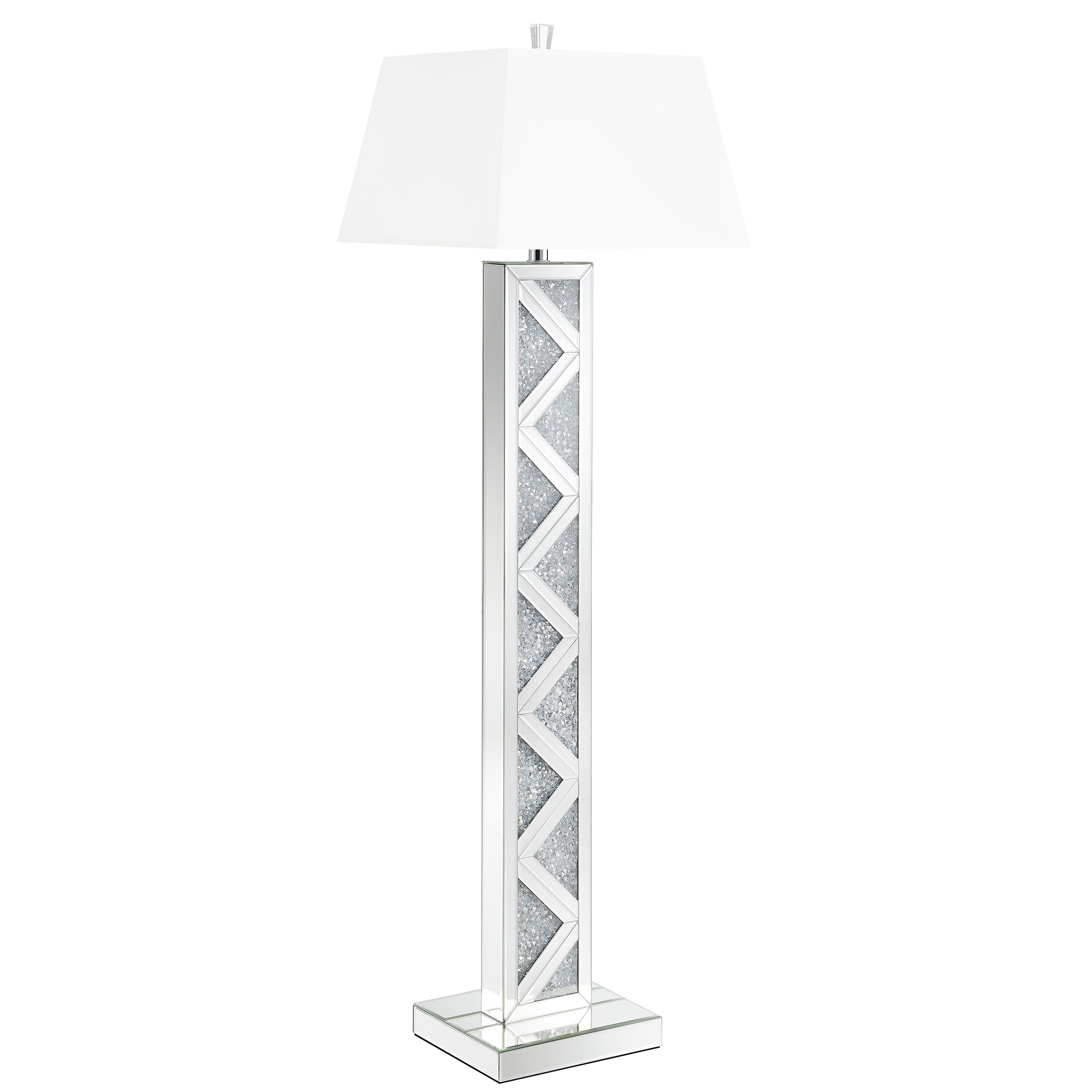 Best Furniture Outlet - Coaster - Carmen 65-inch Empire Mirrored Acrylic Floor Lamp Silver - 920140