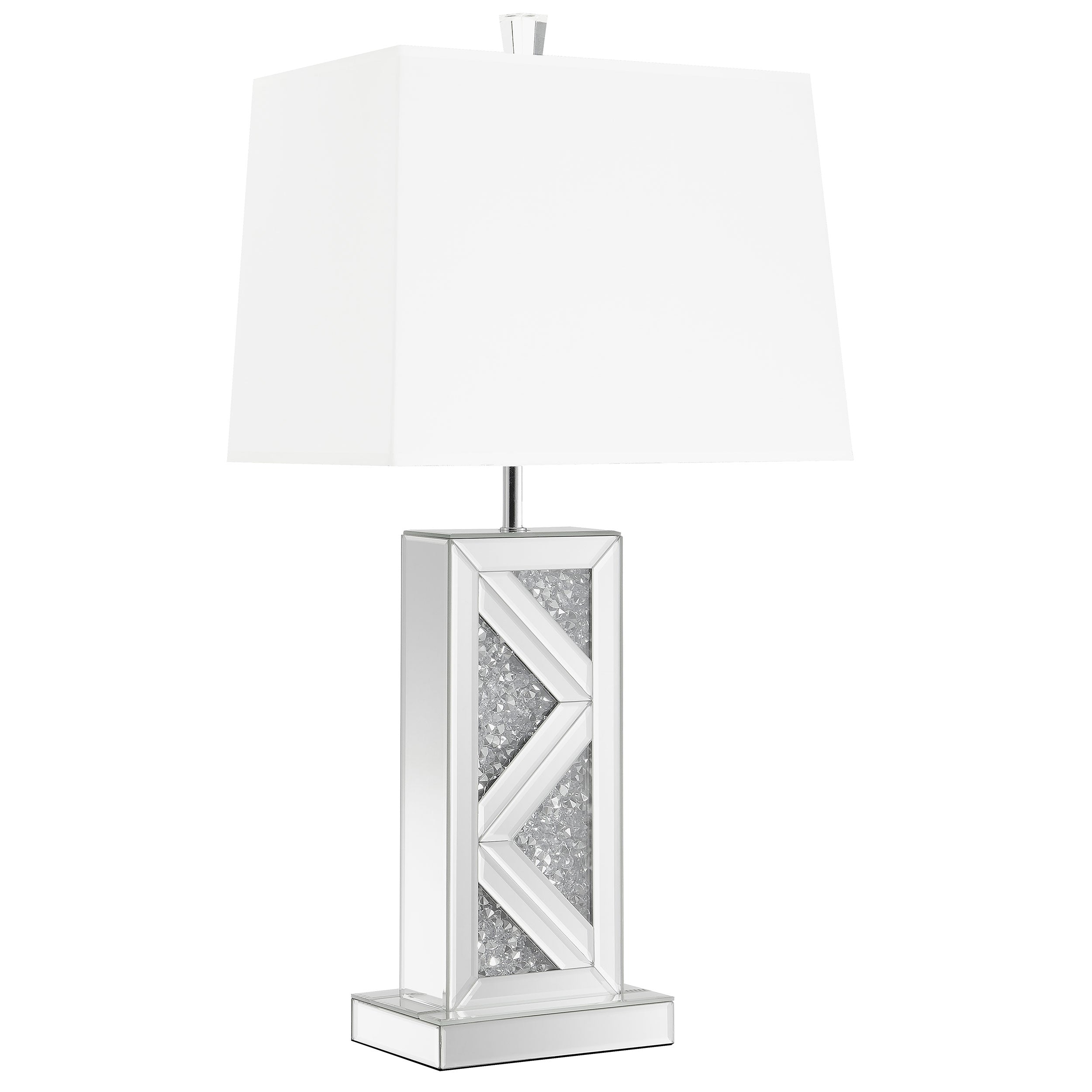 Best Furniture Outlet - Coaster - Carmen 32-inch Tapered Shade Mirrored Table Lamp Silver - 920141