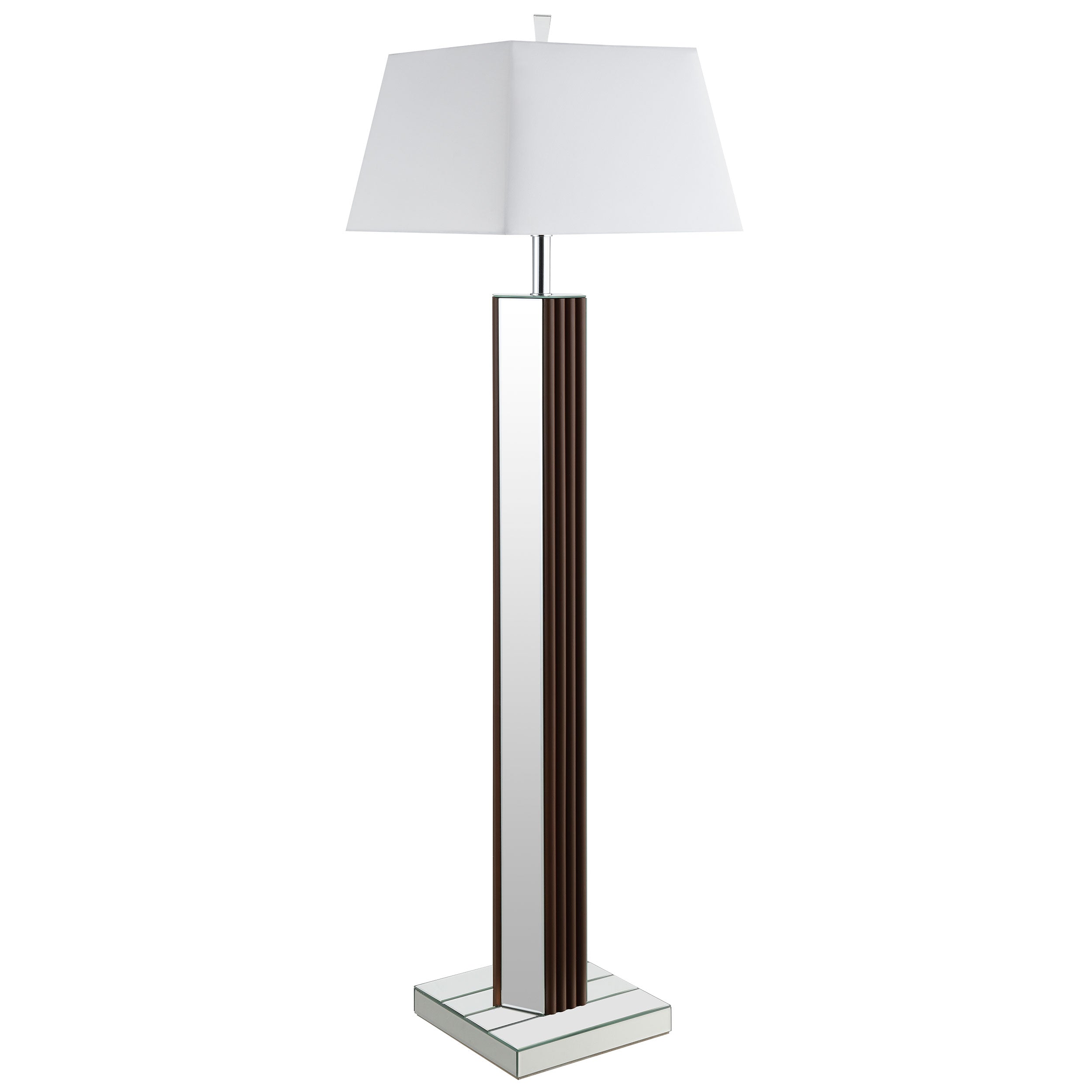 Best Furniture Outlet - Coaster - Elena 67-inch Square Tapered Mirrored Floor Lamp Brown - 920178