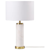 Best Furniture Outlet - Coaster - Lucius 25-inch Drum Shade Marble Body Table Lamp White - 920208