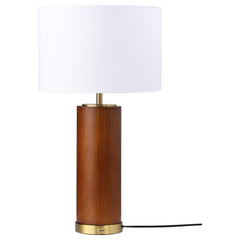 Best Furniture Outlet - Coaster - Aziel 28-inch Drum Shade Wood Frame Table Lamp Cappuccino - 920209