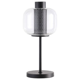 Best Furniture Outlet - Coaster - Ingrid 22-inch Glass Shade Bedside Table Lamp Black - 920211