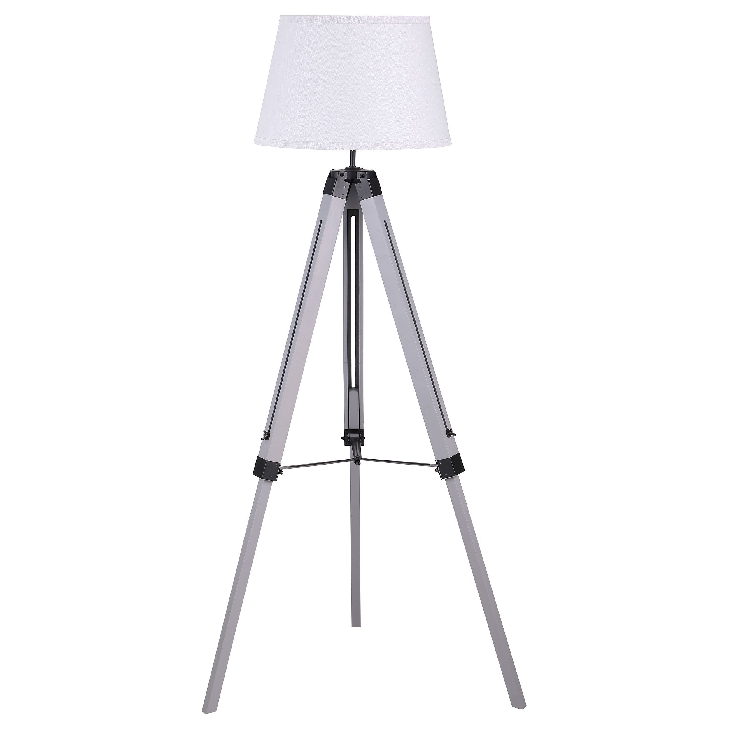 Best Furniture Outlet - Coaster - Dayton 56-inch Empire Shade Metal Tripod Floor Lamp Grey - 920212