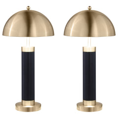 Best Furniture Outlet - Coaster - Conroe 28-inch Dome Shade Pillar Table Lamp Black (Set of 2) - 920229