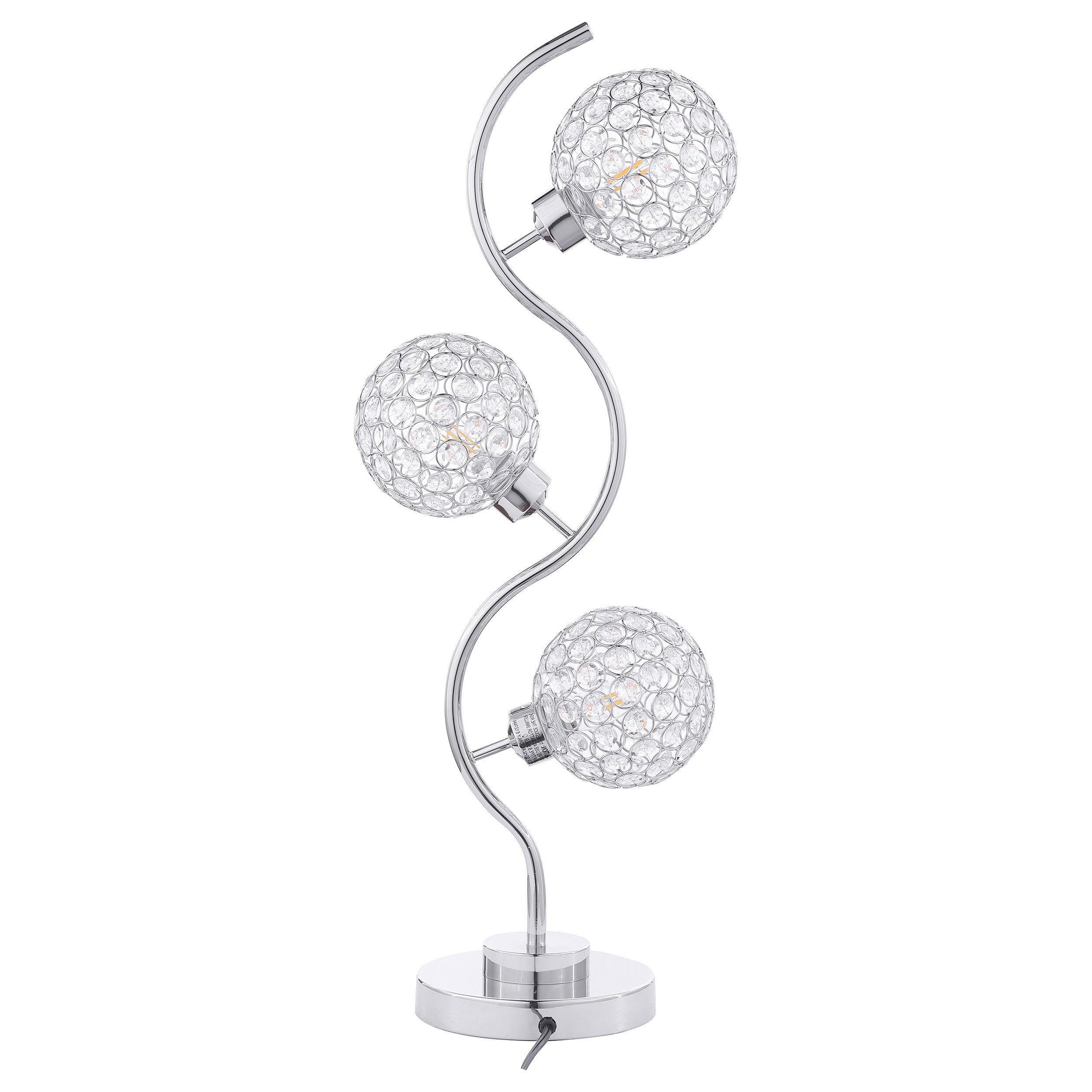 Best Furniture Outlet - Coaster - Amberley 33-inch 3-light Curvy Metal Table Lamp Silver - 920232
