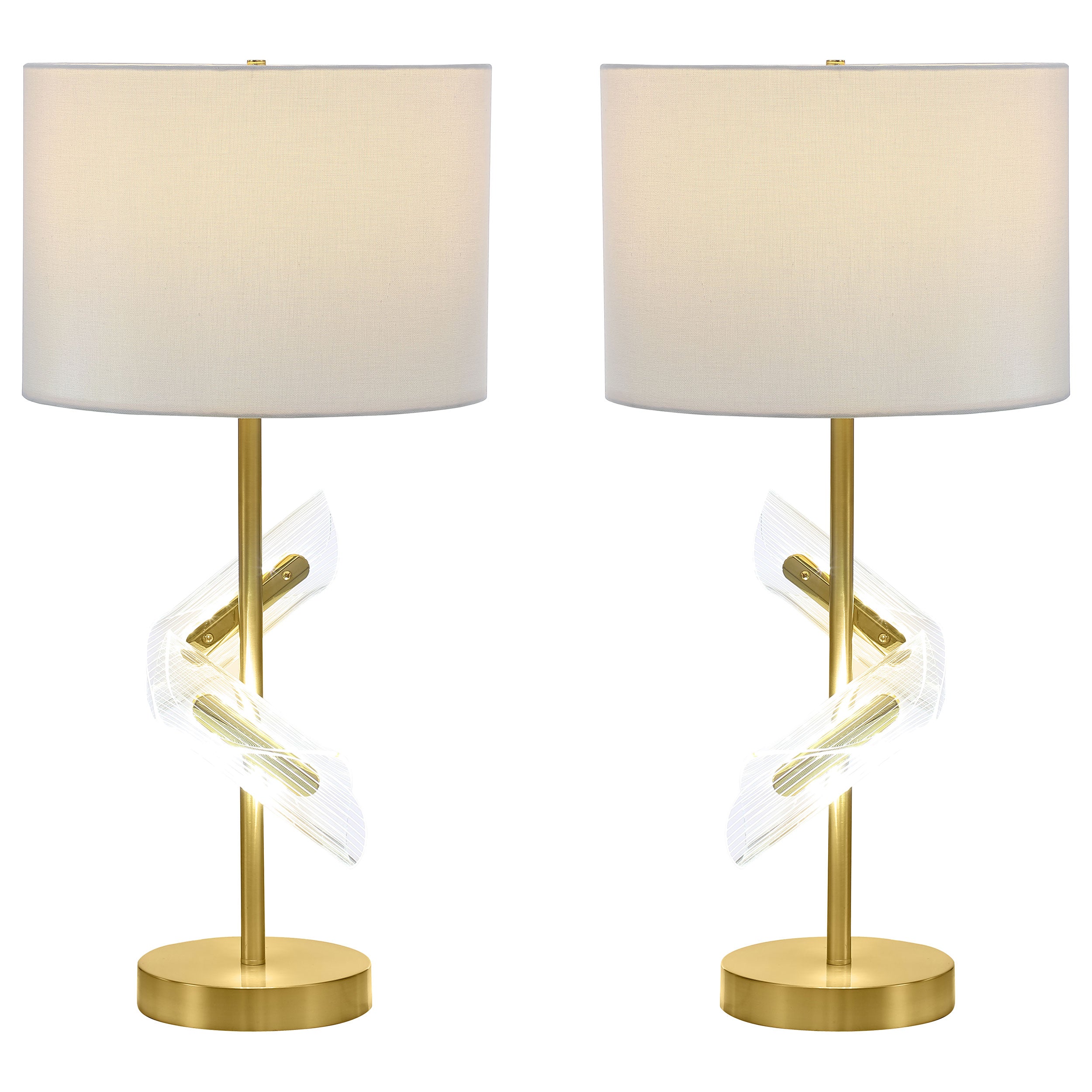 Best Furniture Outlet - Coaster - Kingsley 30-inch Drum Shade Table Lamp Gold (Set of 2) - 920238