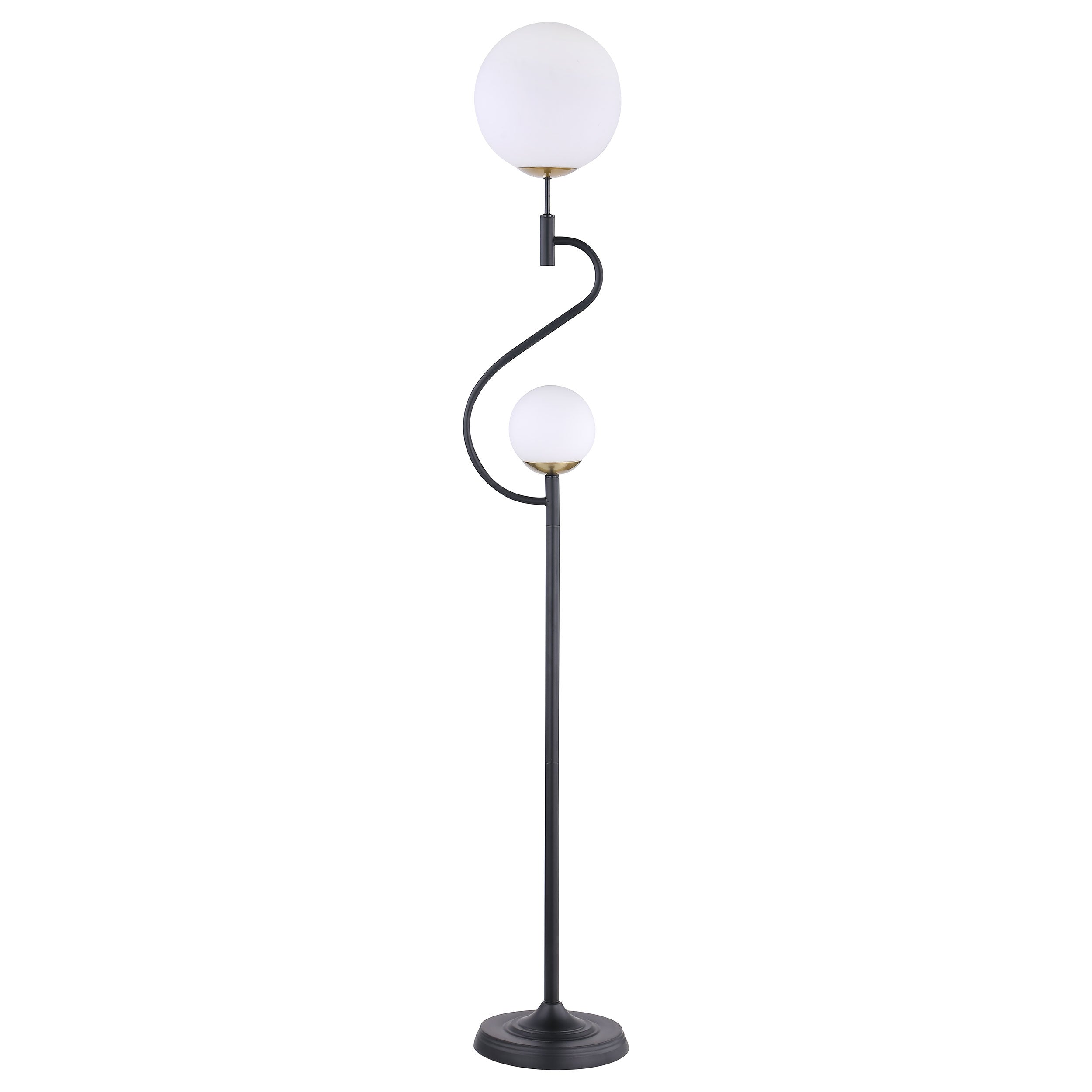 Best Furniture Outlet - Coaster - Dacki 69-inch Dual Spherical Bulb Metal Floor Lamp Black - 920243