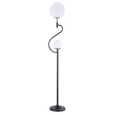 Best Furniture Outlet - Coaster - Dacki 69-inch Dual Spherical Bulb Metal Floor Lamp Black - 920243