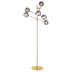 Best Furniture Outlet - Coaster - Exline 62-inch Molecular Smoked Orb Metal Floor Lamp Gold - 920248