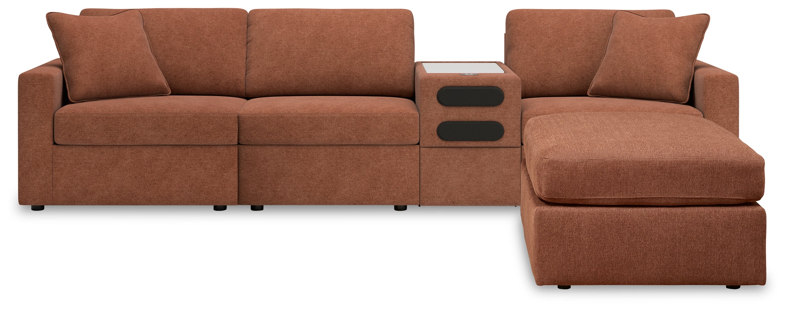 Best Furniture Outlet - Ashley Furniture - Modmax 4-Piece Sectional and Ottoman - 4-Piece Sectional and Ottoman / Spice - 92102U11