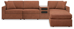 Best Furniture Outlet - Ashley Furniture - Modmax 4-Piece Sectional and Ottoman - 4-Piece Sectional and Ottoman / Spice - 92102U11