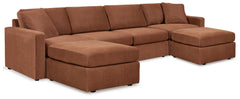 Best Furniture Outlet - Ashley Furniture - Modmax 4-Piece Sectional and 2 Ottomans - 4-Piece Sectional and 2 Ottomans / Spice - 92102U1