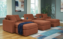 Best Furniture Outlet - Ashley Furniture - Modmax 5-Piece Sectional and 3 Ottomans - 5-Piece Sectional and 3 Ottomans / Spice - 92102U19