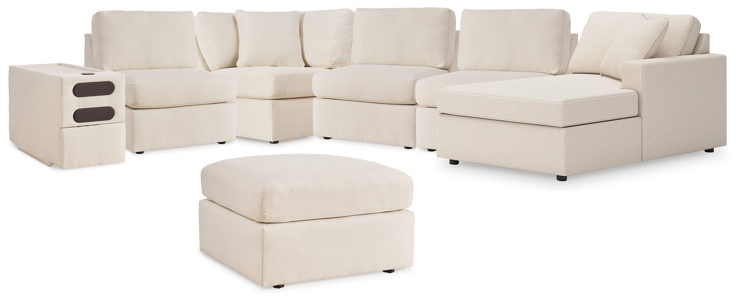 Best Furniture Outlet - Ashley Furniture - Modmax 6-Piece Sectional with Chaise and Ottoman - 6-Piece Sectional with Chaise and Ottoman / Oyster - 92103U10