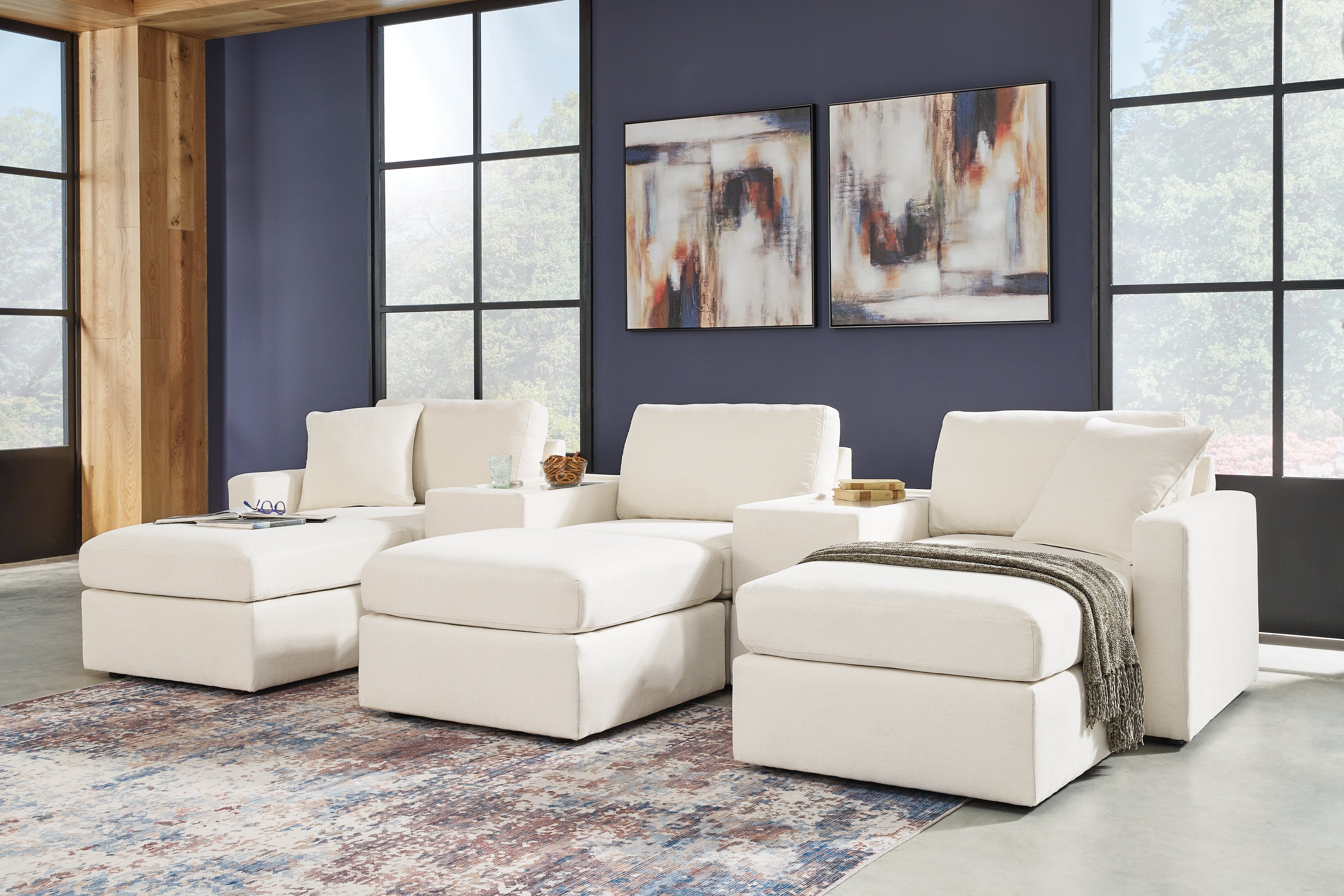 Best Furniture Outlet - Ashley Furniture - Modmax 5-Piece Sectional and 3 Ottomans - 5-Piece Sectional and 3 Ottomans - 92103U19