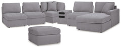Best Furniture Outlet - Ashley Furniture - Modmax 6-Piece Sectional with Chaise and Ottoman - 6-Piece Sectional with Chaise and Ottoman / Granite - 92104U10