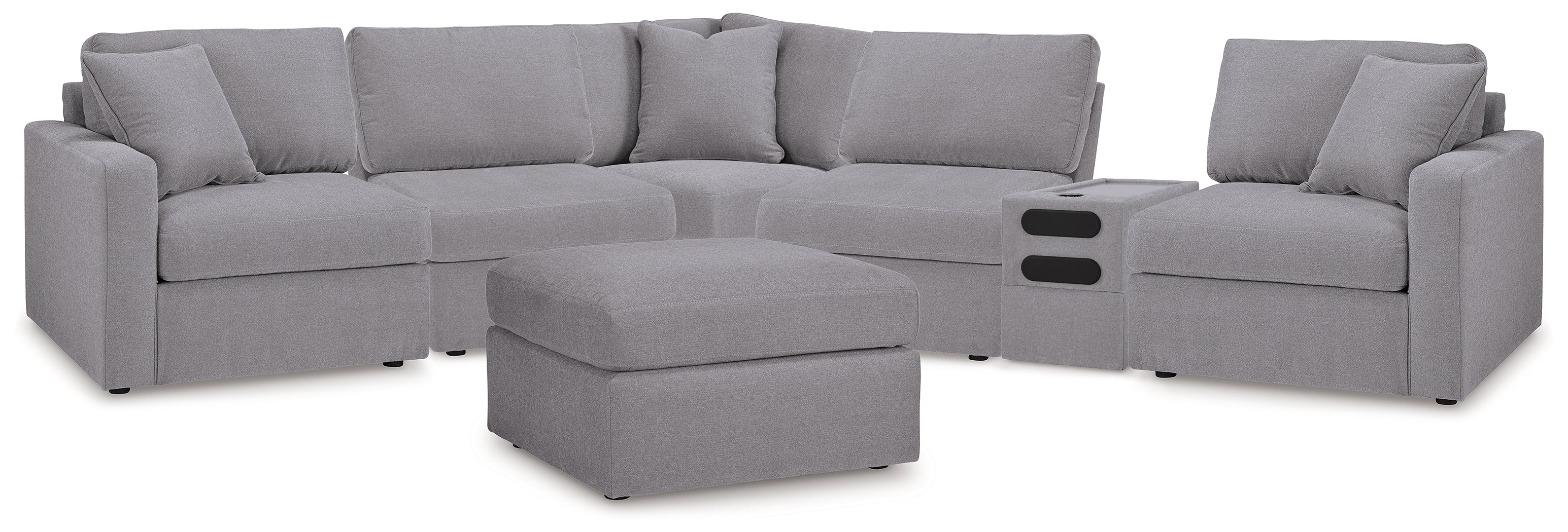 Best Furniture Outlet - Ashley Furniture - Modmax 6-Piece Sectional and Oversized Accent Ottoman - 6-Piece Sectional and Oversized Accent Ottoman - 92104U25